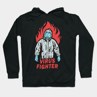 Virus Fighter on Hazmat Suits Hoodie